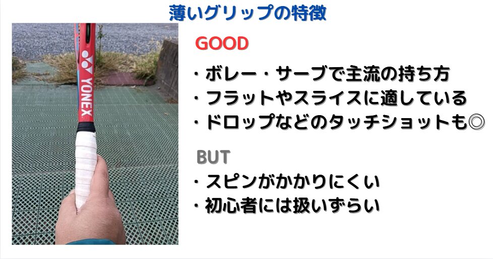 薄いグリップの特徴